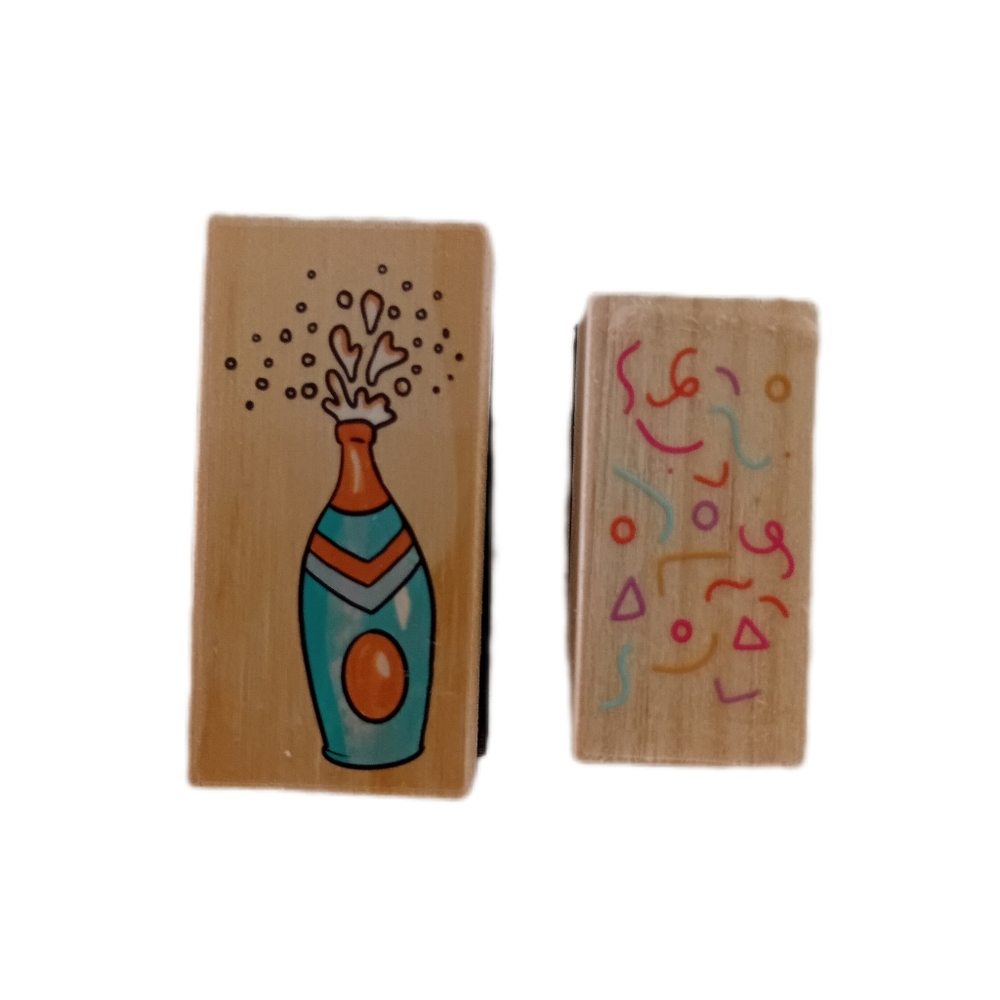 Colorful Wooden Stamps Set